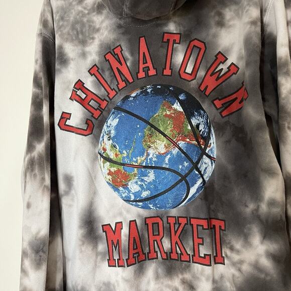 CHINATOWN MARKET TIE DYE BASKETBALL WORLD SOFT HOODIE PULLOVER MEDIUM - Picture 3 of 5